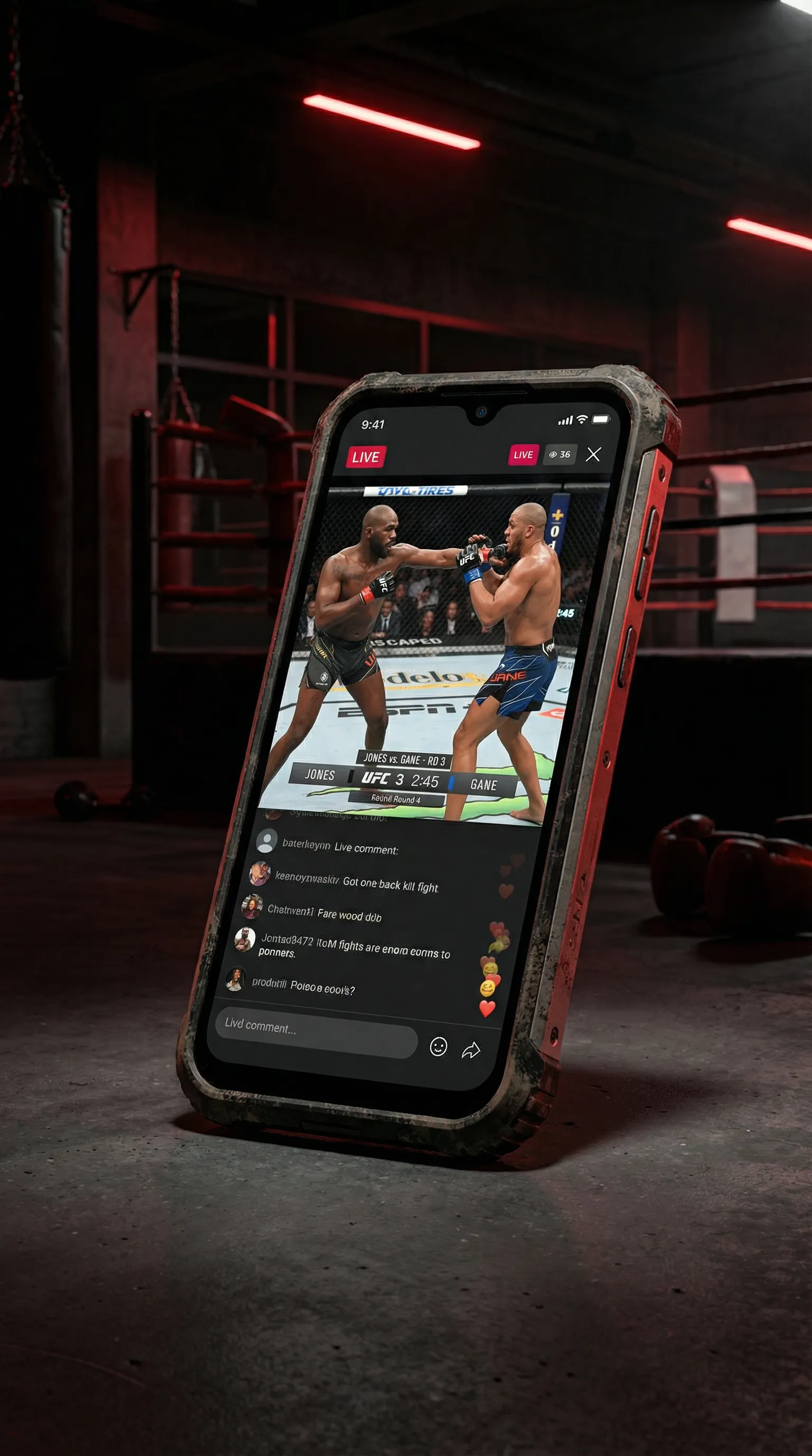 污污的视频带疼痛的声音 移动端APP格斗直播界面